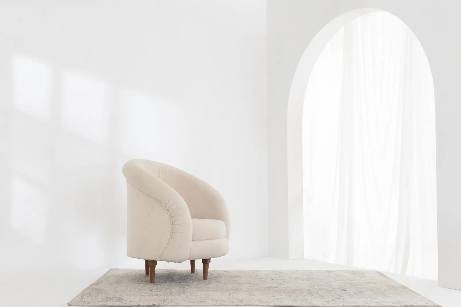 White lifestyle studio set for rent in South Delhi